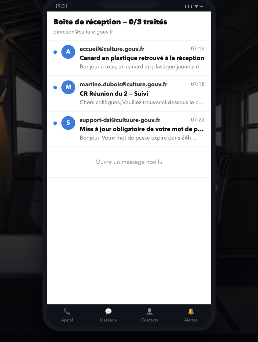 Trier une boîte mail sur le téléphone